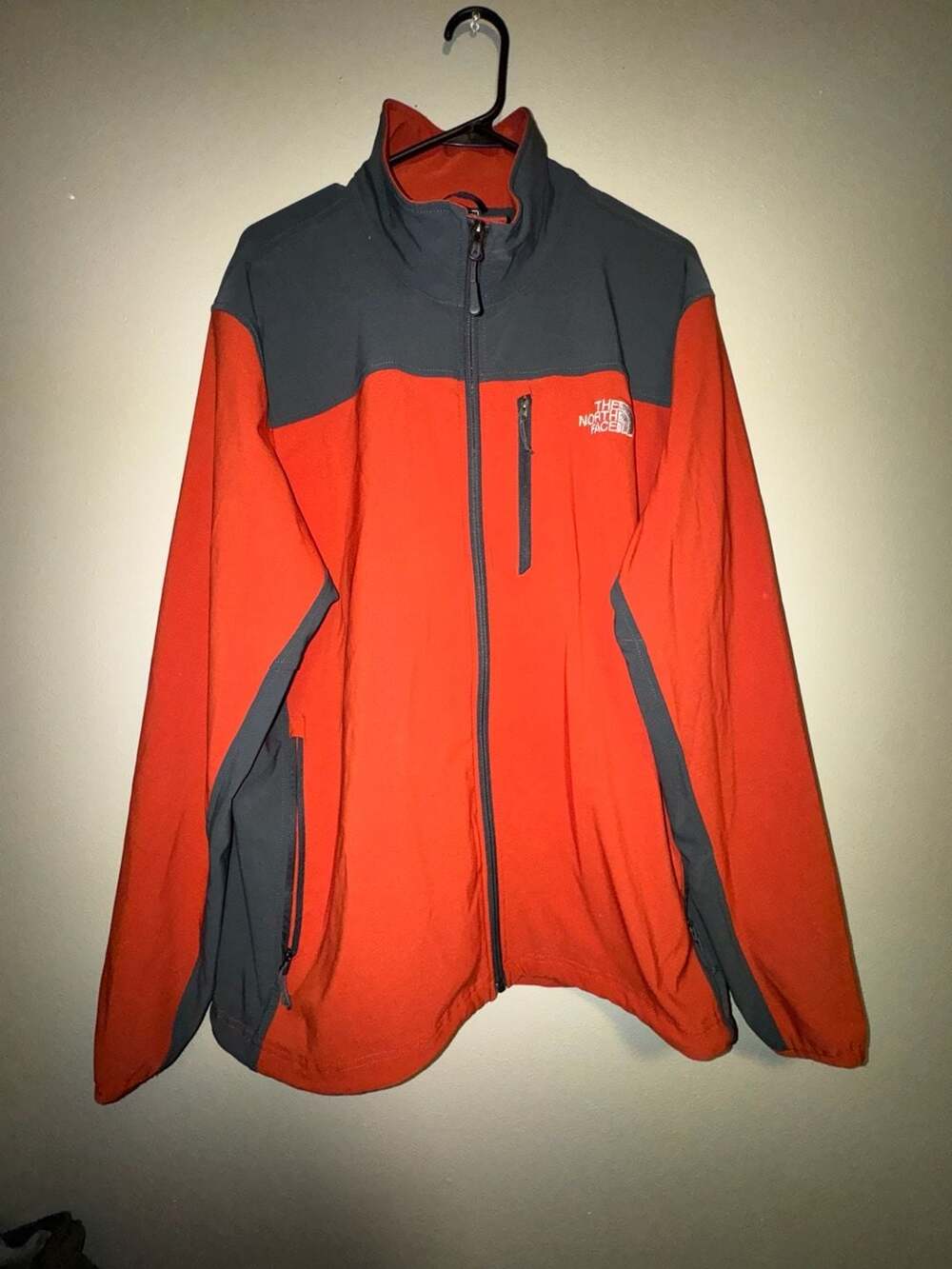 Men’s The North Face Apex Bionic Soft Shell Jacket XL Orange Gray